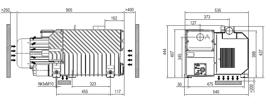 Габаритный чертеж насоса DVP LC.205 HV