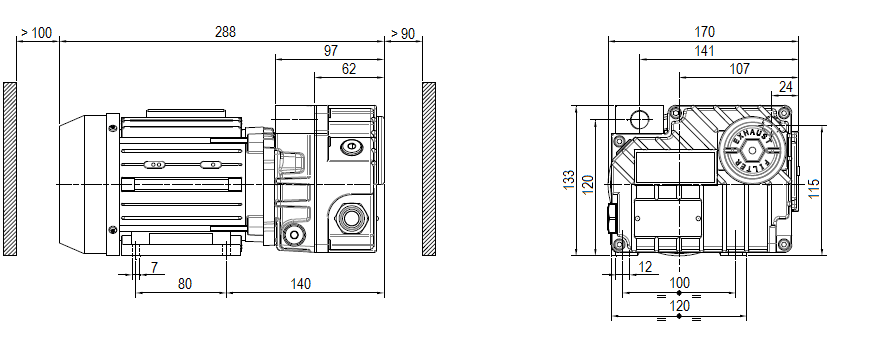 Габаритный чертеж насоса DVP LB.6