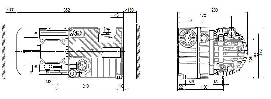 Габаритный чертеж насоса DVP LC.20_220