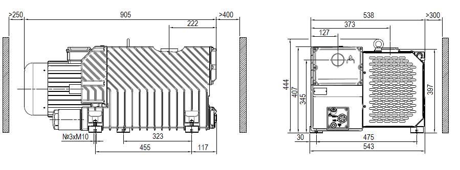 Габаритный чертеж насоса DVP LC.205