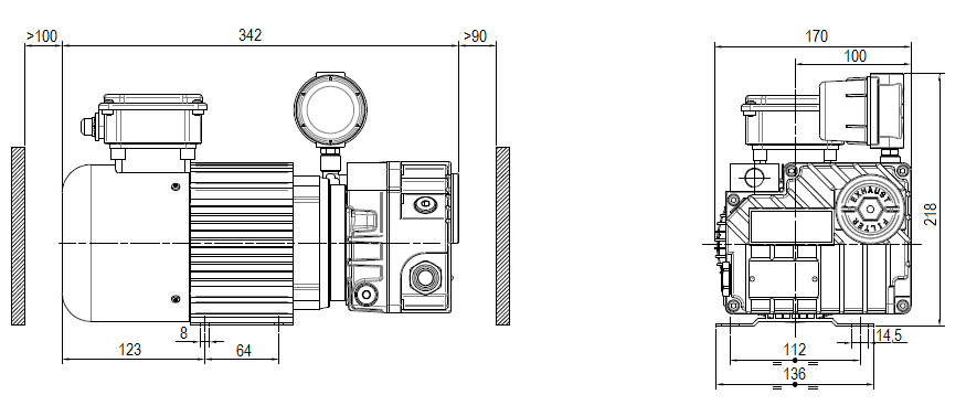 Габаритный чертеж насоса DVP LB.6BCC_24V