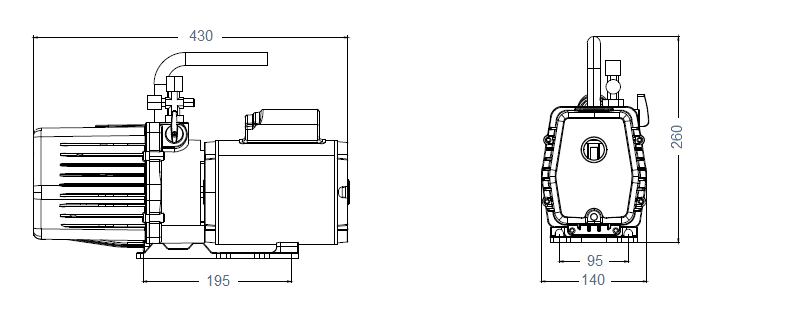 Габаритный чертеж насоса AiVac AHV-12