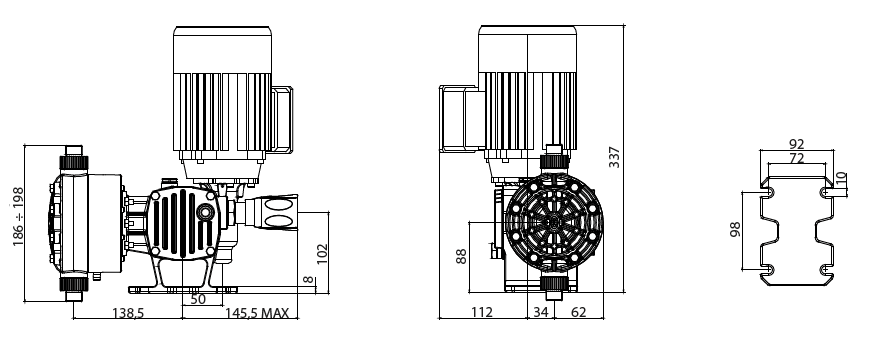 Габаритный чертеж насоса Etatron ST-D AD0123CA00100