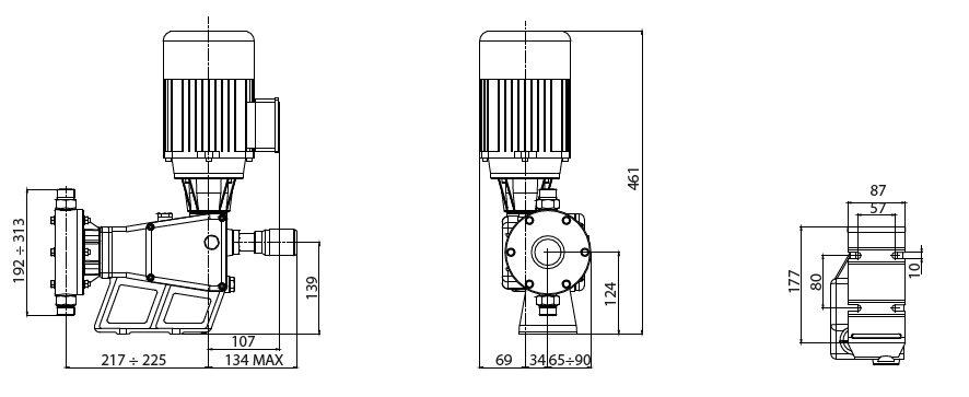 Габаритный чертеж насоса