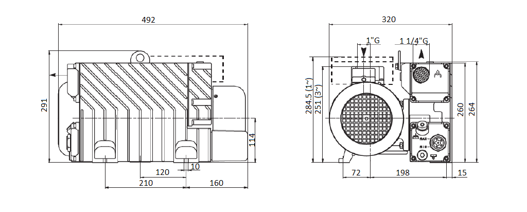 Габаритный чертеж насоса DVP LB.40