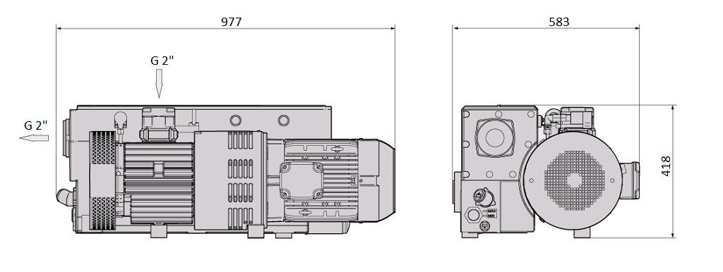Габаритный чертеж насоса Busch R5 RA 0205 D