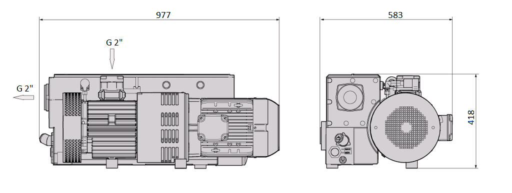 Габаритный чертеж насоса Busch R5 RA 0255 D