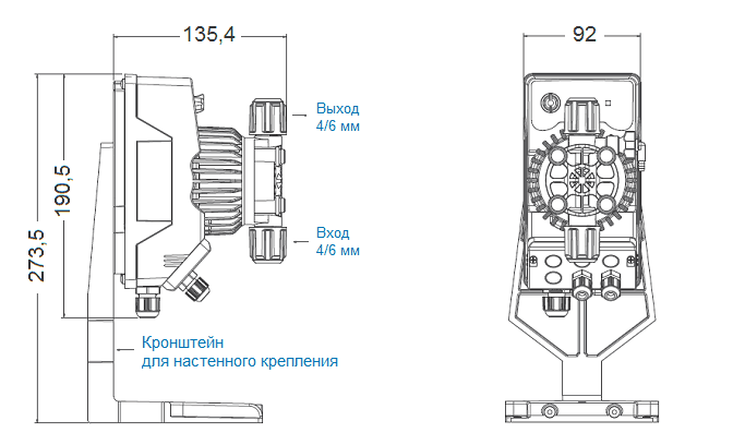 Габаритный чертеж насоса Seko Kompact AML200