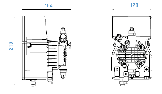 Габаритный чертеж насоса Etatron DLX CC/M 15-04