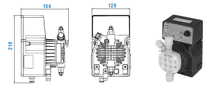 Габаритный чертеж насоса Etatron DLX MA/AD 15-04