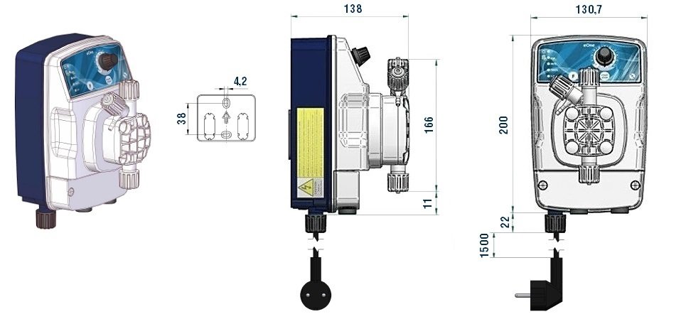 Габаритный чертеж насоса Etatron eONE MA 2007
