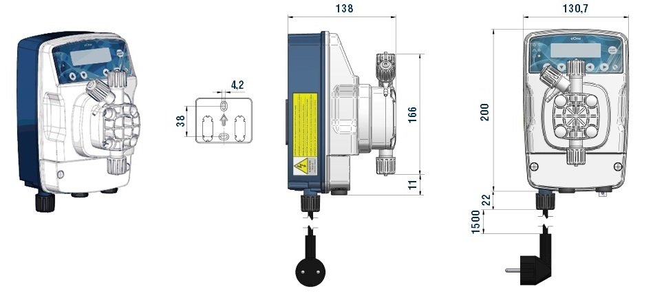 Габаритный чертеж насоса Etatron eONE MF 3005
