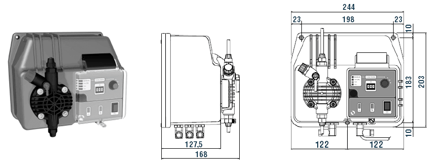 Габаритный чертеж насоса Etatron BT VFT 80-01