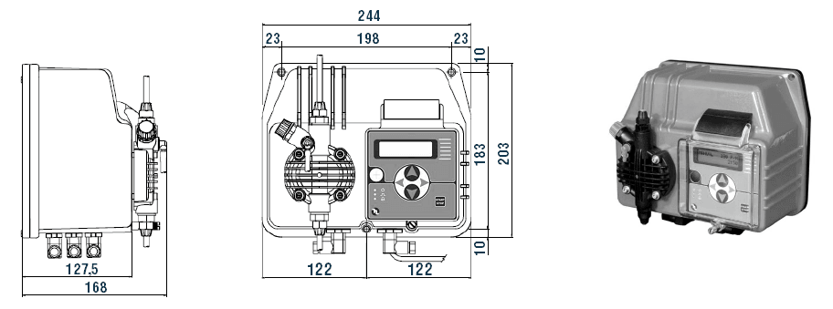 Габаритный чертеж насоса Etatron BT MF 05-20