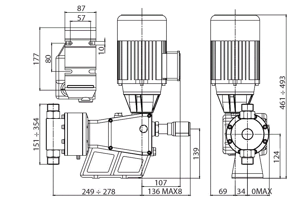 Габаритный чертеж насоса Etatron P BP0312--00000