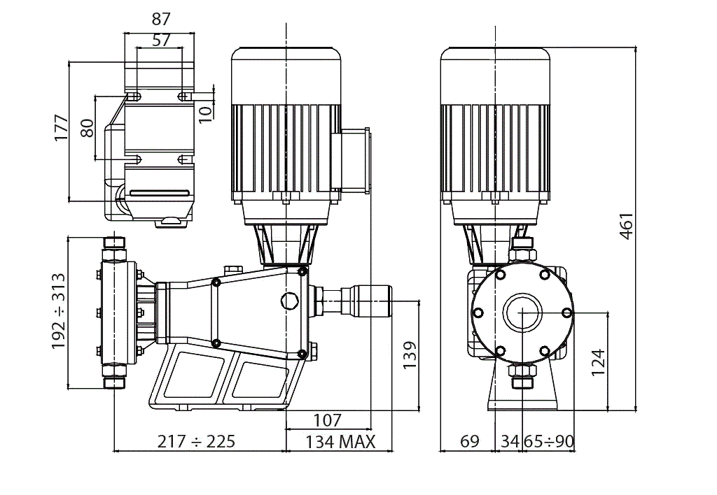 Габаритный чертеж насоса Etatron D BD0420--00600