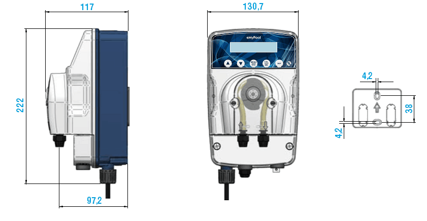 Габаритный чертеж насоса Etatron eMyPOOL PH 0101