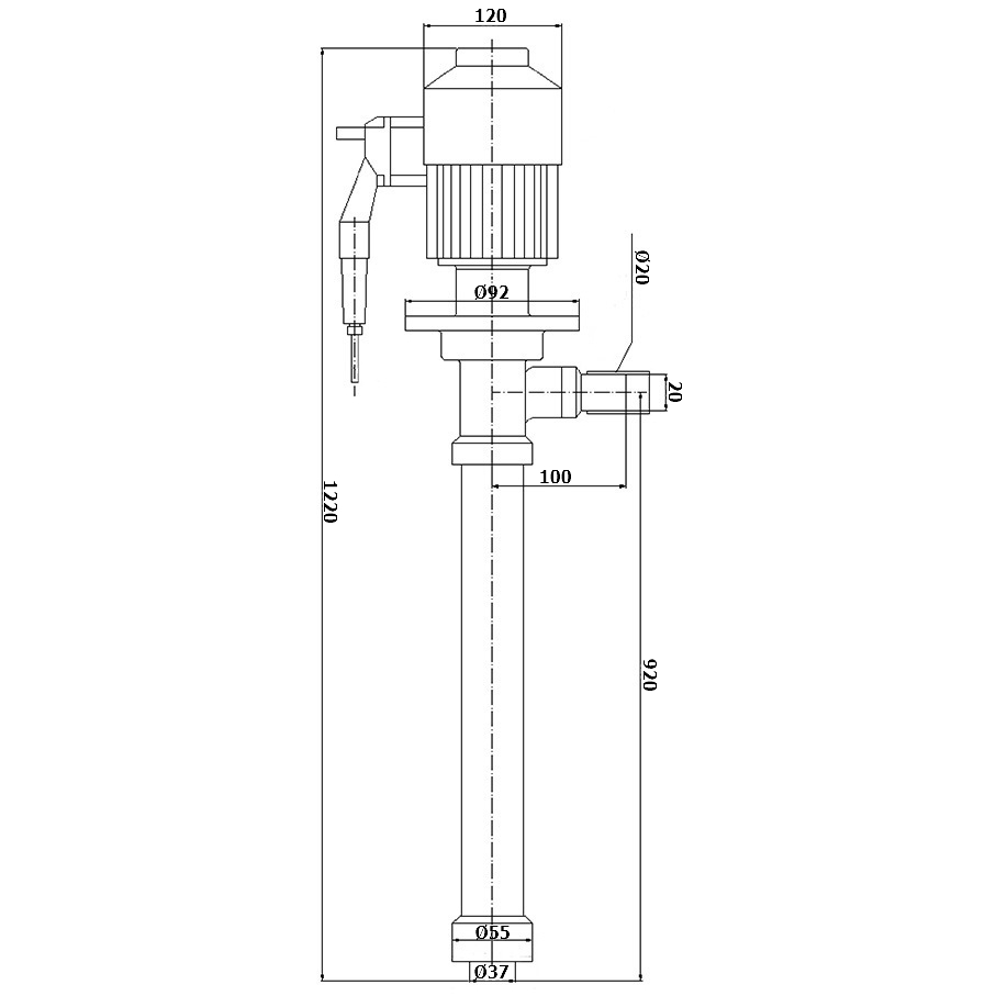 Габаритный чертеж модели Vetlan BP40-Alu