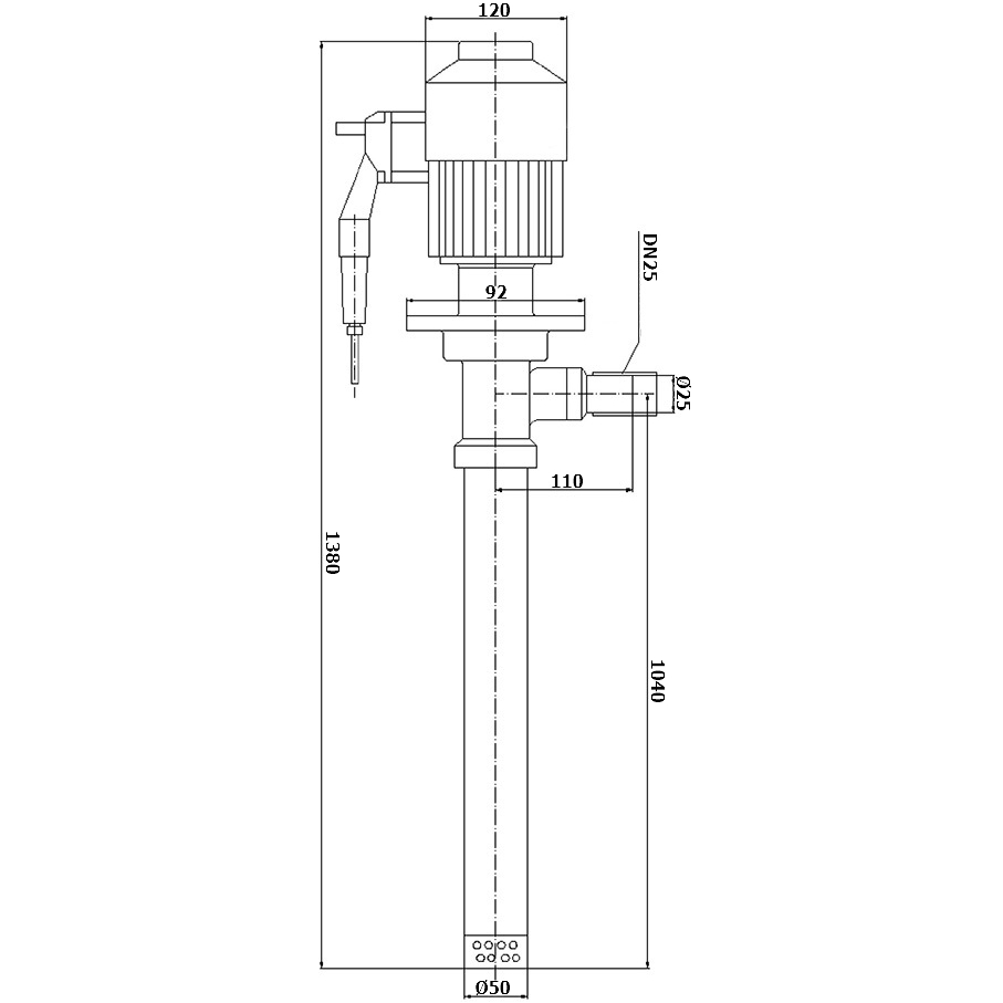Габаритный чертеж модели Vetlan BP150-Alu-Ex
