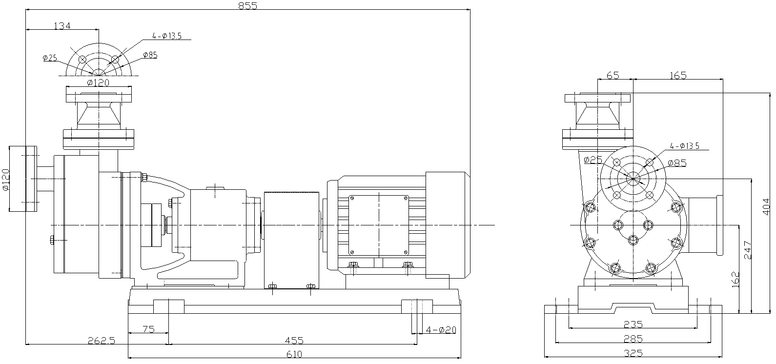 Габаритный чертеж модели Vetlan 25FZB-15L_022