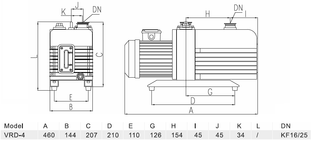 Габаритный чертеж модели Value VRD-4_220