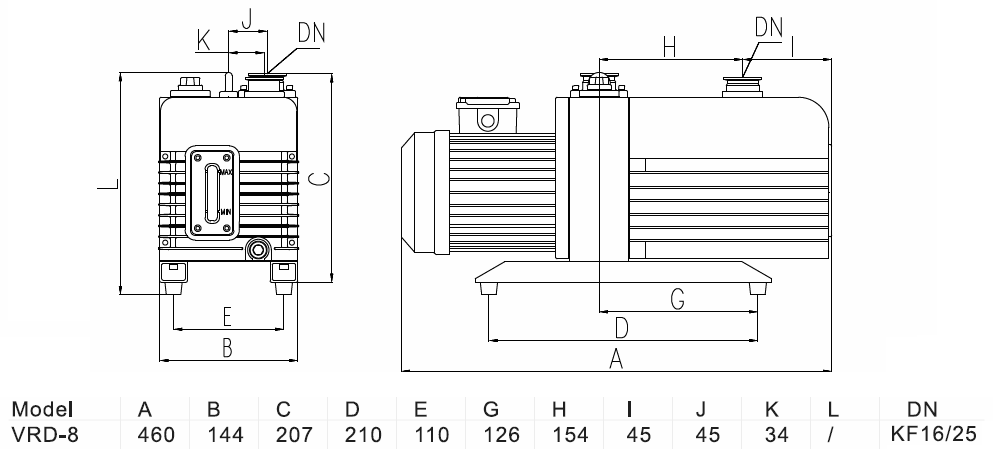 Габаритный чертеж модели Value VRD-8_220