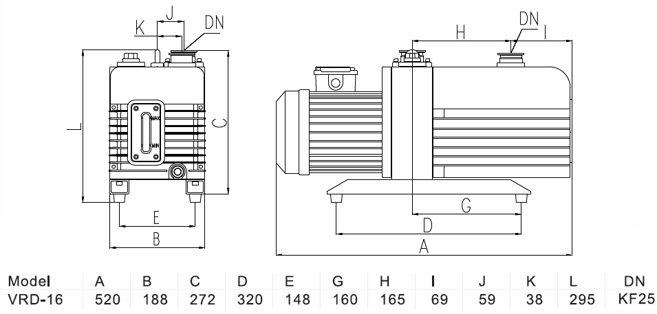 Габаритный чертеж модели Value VRD-16