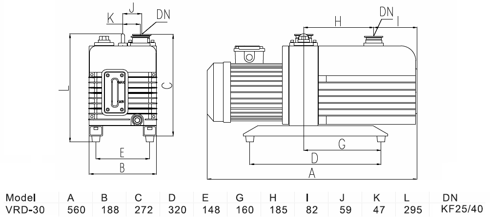 Габаритный чертеж модели Value VRD-30_220