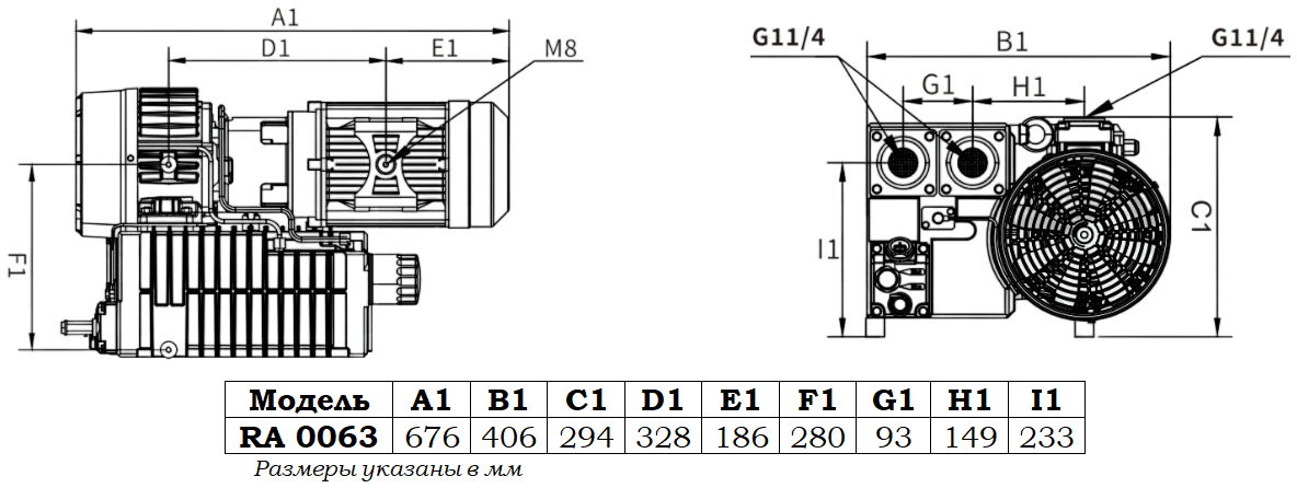 Габаритный чертеж модели Zenova RA 0063