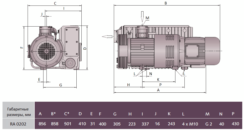 Габаритный чертеж модели Zenova RA 0202