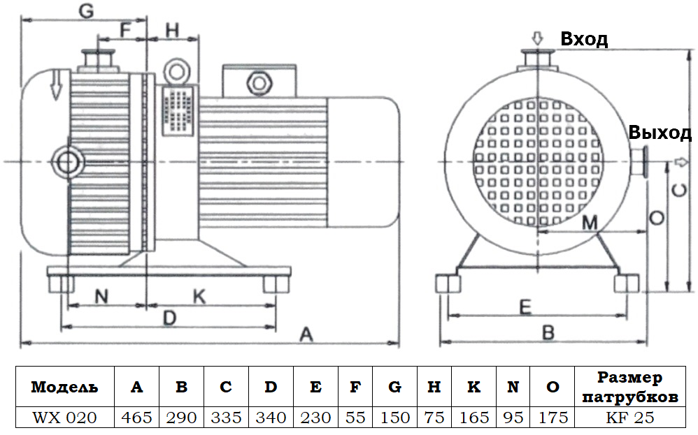 Габаритный чертеж модели Zenova WX 020_220