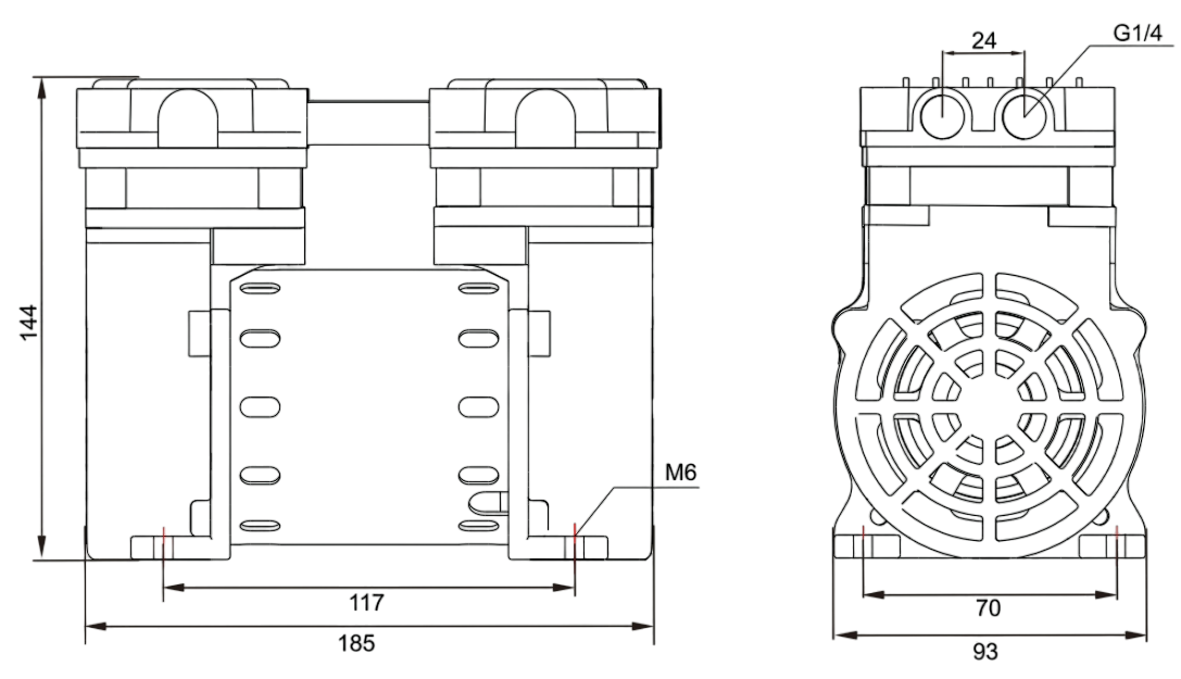 Габаритный чертеж модели RP-300V-220