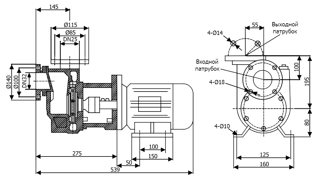 Габаритный чертеж модели Vetlan 32SPP-11_220