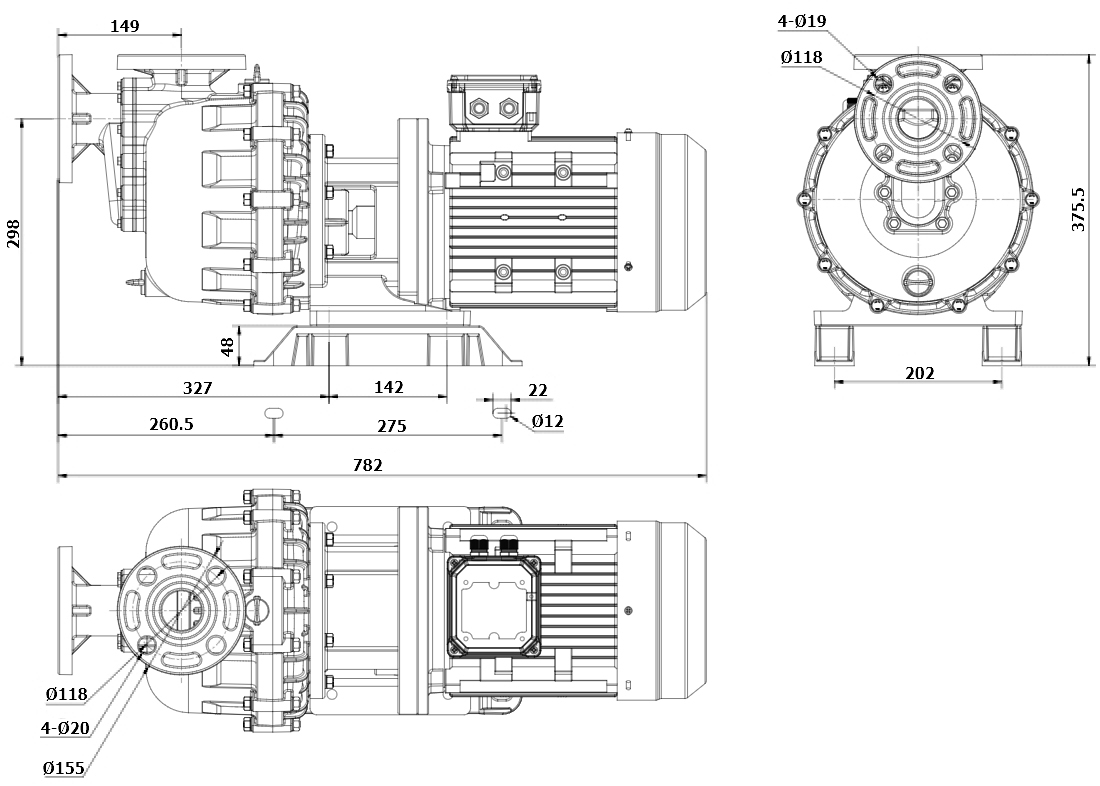Габаритный чертеж модели ZY Technology FRSP-50052