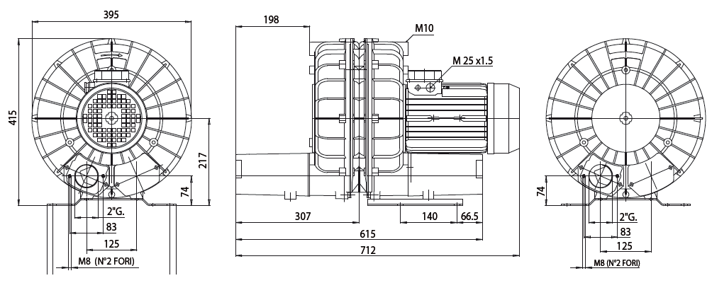 Габаритный чертеж воздуходувки Esam MEDIOJET 2V_4