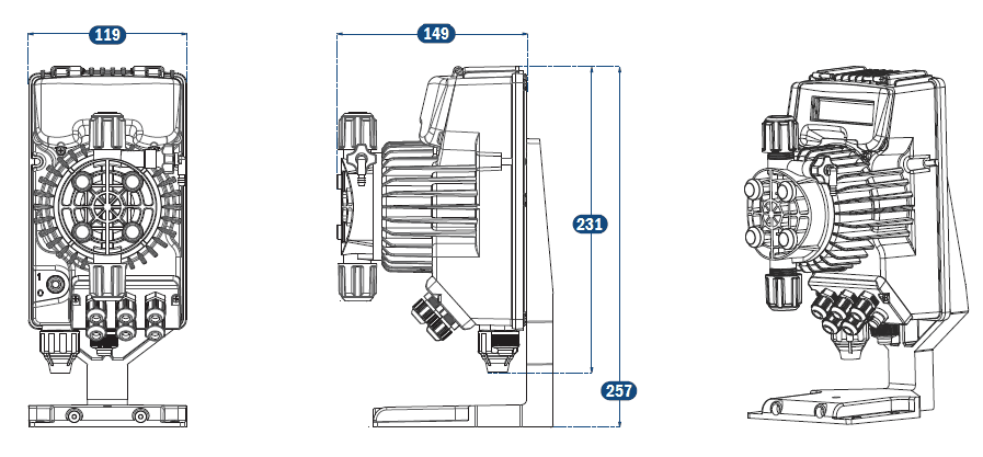 Габаритный чертеж насоса Tekna Evo TPG 803