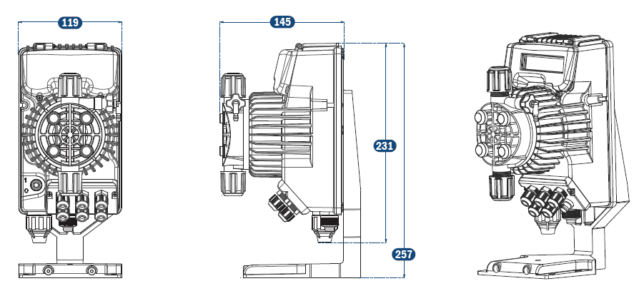 Габаритный чертеж насоса Tekna Evo TPR 600
