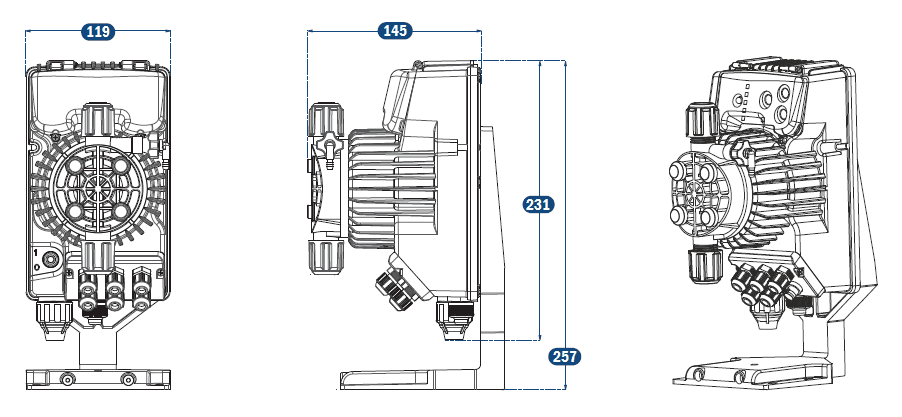 Габаритный чертеж насоса Tekna Evo AKL 603