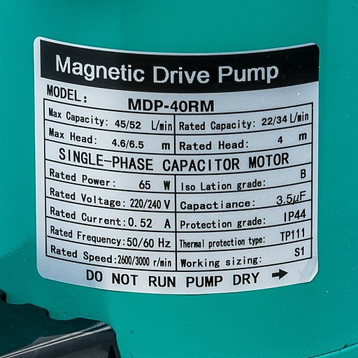 Шильдик насоса MDP-40RM-220