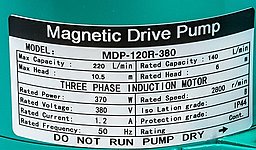 Шильдик насоса MDP-120RM-380