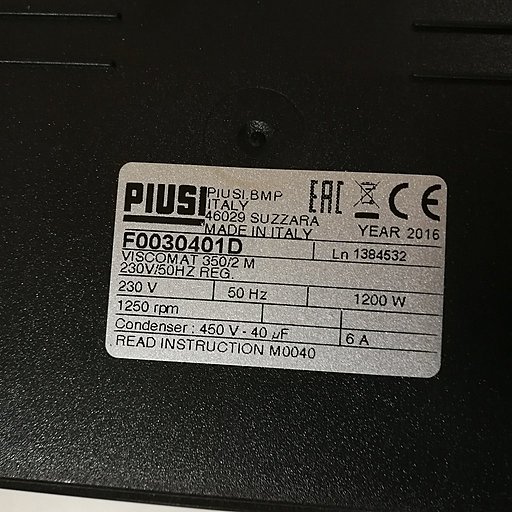 Шильдик насоса Piusi Viscomat 350/2 M Gear