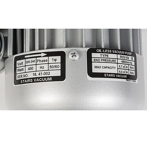 Шильдик безмасляного вакуумного насоса Stairs Vacuum ROV-5V_220