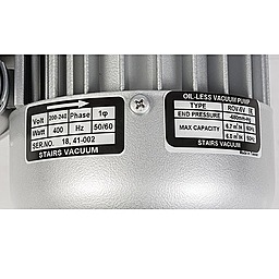 Шильдик безмасляного вакуумного насоса Stairs Vacuum ROV-5V_220