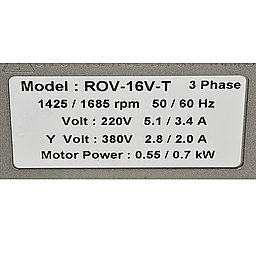 Шильдик безмасляного вакуумного насоса Stairs Vacuum ROV-16V