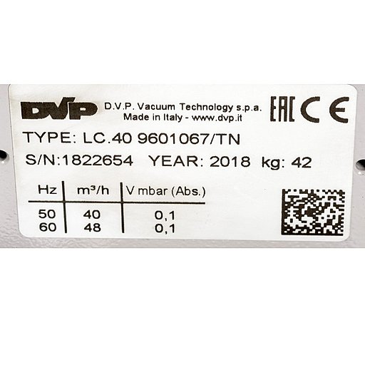 Шильдик насоса DVP LC.40