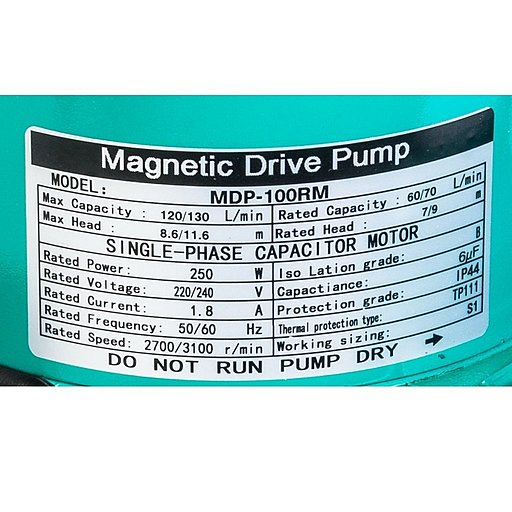 Шильдик насоса MDP-100RM-220