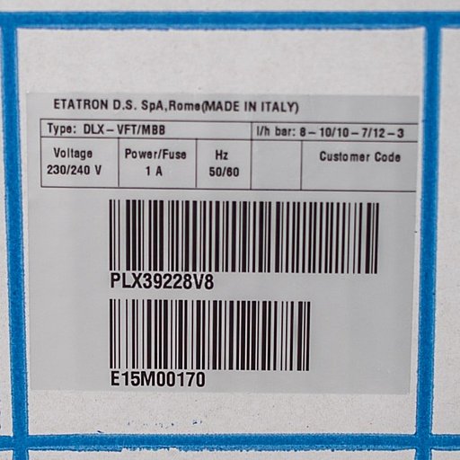 Кодовая маркировка насосов Etatron DLX VFT/MBB 08-10