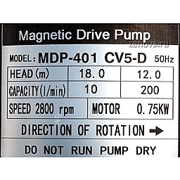 Шильдик насоса MDP-401-380