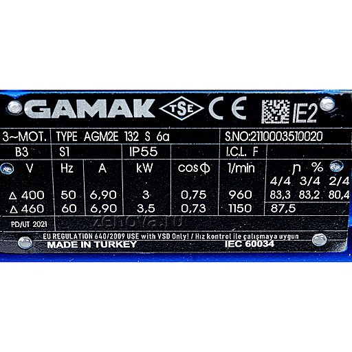 Шильдик насоса Ortasinox GP 60 MN-TF-030-6