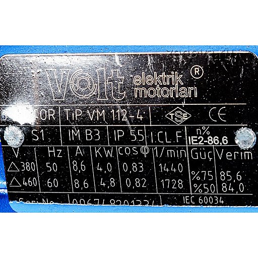 Шильдик насоса Ortasinox GP KK-TF-040-8 с частотным преобразователем